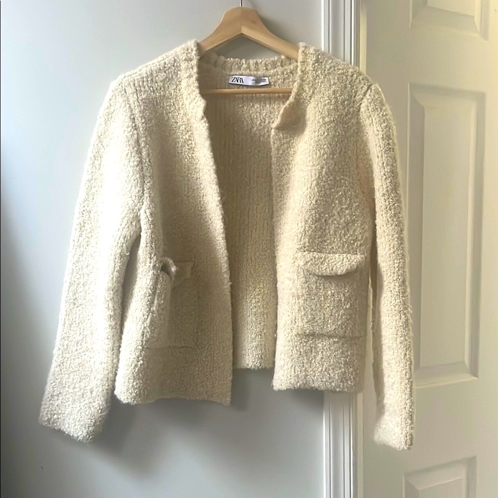 Zara Cream Boucle Women's Jacket
